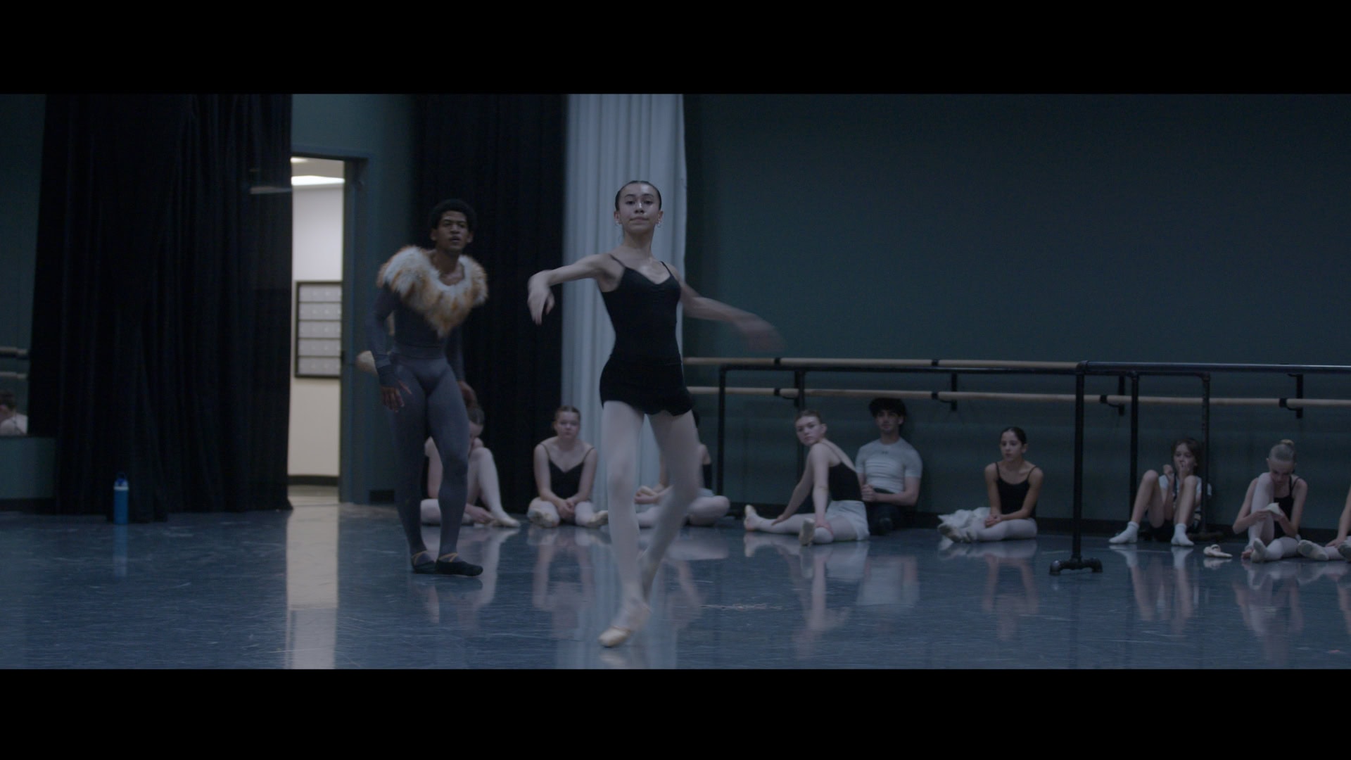 Ballet dancers rehearsing.